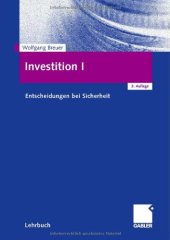 book Investition I: Entscheidungen bei Sicherheit, 3. Auflage