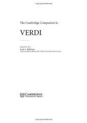 book The Cambridge Companion to Verdi (Cambridge Companions to Music)