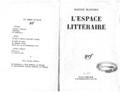 book L'espace litteraire