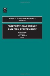 book Corporate Governance and Firm Performance (Advances in Financial Economics, Vol. 13)