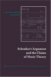 book Schenker’s Argument and the Claims of Music Theory