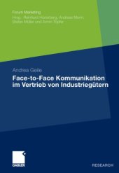 book Face-to-Face Kommunikation im Vertrieb von Industriegutern