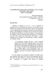 book La subjetivizacion de la estetica y el valor cognitivo del arte segun Gadamer  Analogia filosofica, XXI, n° 1, Mexico, 2007, pp. 127-173