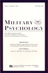 book Chemical Warfare and Chemical Terrorism: Psychological and Performance Outcomes:a Special Issue of military Psychology