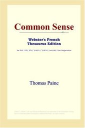 book Common Sense (Webster's French Thesaurus Edition)