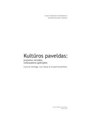 book Kulturos paveldas: prarastos vertybes,  neisnaudotos galimybes    Cultural Heritage: Lost Values & Unused Possibilities  ART HISTORY & CRITICISM vol.1