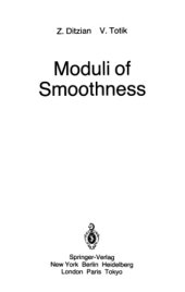 book Moduli of Smoothness (Springer Series in Computational Mathematics)