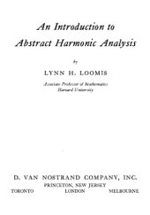 book An Introduction to Abstract Harmonic Analysis