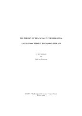 book The Theory of Financial Intermediation: An Essay On what It Does (Not) Explain