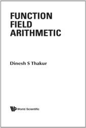 book Function Field Arithmetic