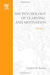 book The psychology of learning and motivation: advances in research and theory