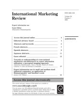 book International Marketing Review, Volume 20, Number 1, 2003: Export Information Use