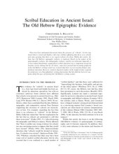 book Scribal Education in Ancient Israel: The Old Hebrew Epigraphic Evidence