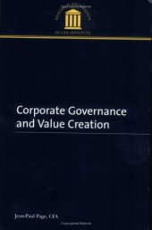 book Corporate Governance and Value Creation