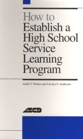 book How to Establish a High School Service Learning Program