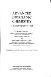 book Advanced Inorganic Chemistry, Third Edition