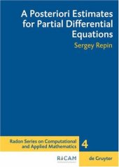 book A Posteriori Estimates for Partial Differential Equations (Radon Series on Computational and Applied Mathematics)