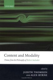 book Content and Modality: Themes from the Philosophy of Robert Stalnaker