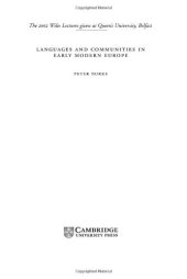 book Languages and Communities in Early Modern Europe (The Wiles Lectures)