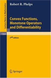 book Convex Functions, Monotone Operators and Differentiability