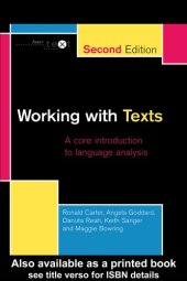 book Working with Texts: A Core Introduction to Language Analysis