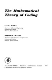 book The Mathematical Theory of Coding