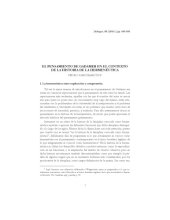 book El pensamiento de Gadamer en el contexto de la historia de la hermeneutica, Dialogos, Revista de Filosofia de la Universidad de Puerto Rico, Rio Piedras,  n? 88, Julio de 2006, pp. 93-117