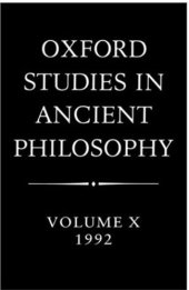 book Oxford Studies in Ancient Philosophy: Volume X: 1992 (Oxford Studies in Ancient Philosophy)