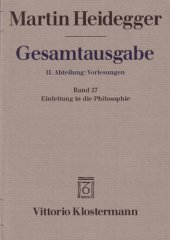 book Einleitung in die Philosophie (Wintersemester 1928–29)