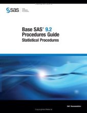 book Base SAS 9.2 Procedures Guide: Statistical Procedures