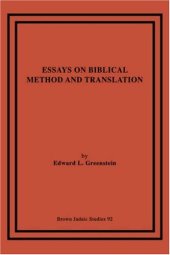 book Essays on Biblical Method and Translation