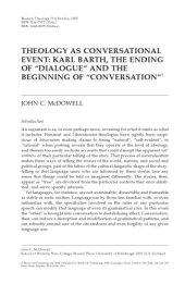 book Theology as conversational event: Karl Barth, the ending of 'dialogue' and the beginning of 'conversation'