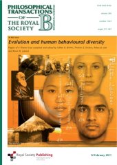 book Evolution and Human Behavioural Diversity (Philosophical Transactions of the Royal Society series B)