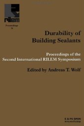 book Durability of Building Sealants (Rilem Proceedings, 36)