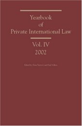 book Yearbook of Private International Law: Volume IV, 2002