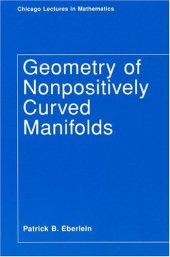 book Geometry of Nonpositively Curved Manifolds (Chicago Lectures in Mathematics)