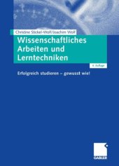 book Wissenschaftliches Arbeiten und Lerntechniken. Erfolgreich studieren - gewusst wie!  GERMAN