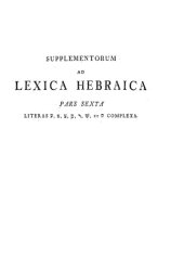 book Supplementa ad Lexica Hebraica - vol. VI