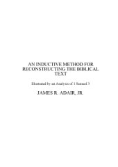 book An Inductive Method for Reconstructing the Biblical Text : Illustrated by an Analysis of 1 Samuel 3