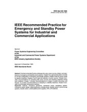 book IEEE Std 446-1995, IEEE Recommended Practice for Emergency and Standby Power Systems for Industrial and Commerical Applications (The IEEE Orange Book)