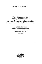 book Formation de la langue francaise