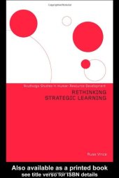 book Rethinking Strategic Learning (Routledge Studies in Human Resource Development)