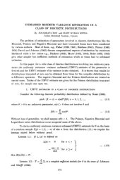 book Unbiassed Minimum Variance Estimation in a Class of Discrete Distributions