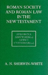 book Roman Society and Roman Law in the New Testament