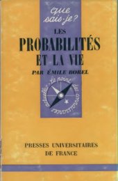 book Les probabilites et la vie, Sixieme Edition