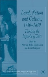 book Land, Nation and Culture, 1740-1840: Thinking the Republic of Taste