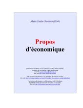 book Propos d'economique