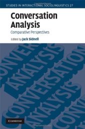 book Conversation Analysis: Comparative Perspectives