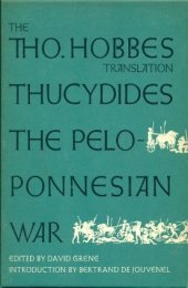 book The Tho. Hobbes Translation: Thucydides The Peloponnesian War, 2-Volume Set