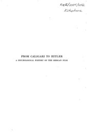 book From Caligari to Hitler: A Psychological History of the German Film